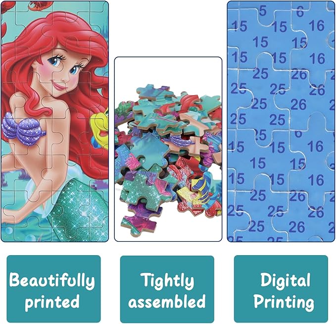 Princess Puzzles for Kids Ages 4-8 60 Pieces Jigsaw Puzzle for Girls and Boys in Metal Box - Educational Toys for Ages 3-5 (Princess 2502)
