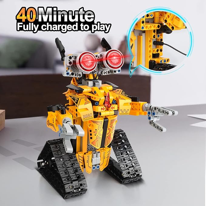 Sillbird Robot Building Kit with Remote Control STEM Gifts for Boys Age 8-12, Technic Buildable Coding Robotic Set Birthday Toys for Kids Teens (468 Pieces)