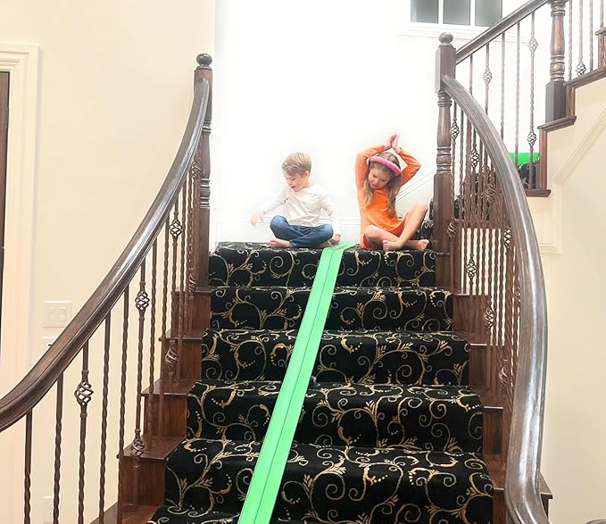 FlexTrack 5000 Flexible Race Car Track for Kids Toy with Suction Cups Compatible with Hot Wheels and Diecast 1/64th Cars and More 15 Feet Long Rolls Up Portable Racetrack (Electric Green)