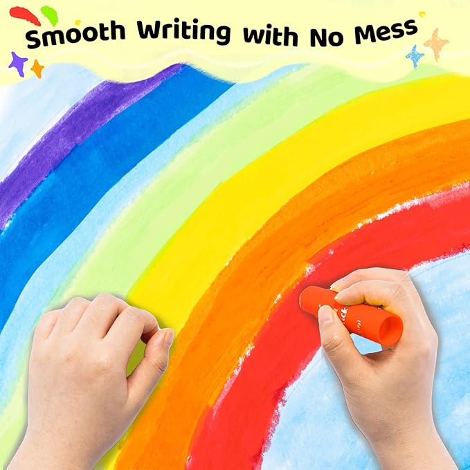 Ohuhu 36-Color Washable Tempera Paint Sticks for Kids, Non-Toxic Quick-Drying Paint Set for Drawing, Graffiti & Crafting - Works on Paper, Glass, Wood, Ceramic, Canvas & Rock