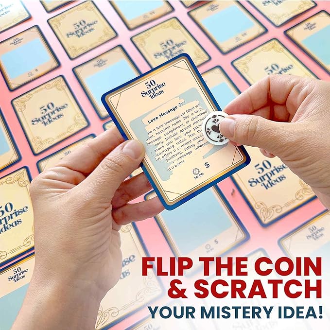 QUOKKA 50 Surprise Ideas Gifts for Couples – Romantic Scratch-Off Couple Gifts for Him and Her – Fun & Romantic Cards to Reconnect, Laugh & Explore Together – Birthday Wedding Anniversary Idea (Set 1)