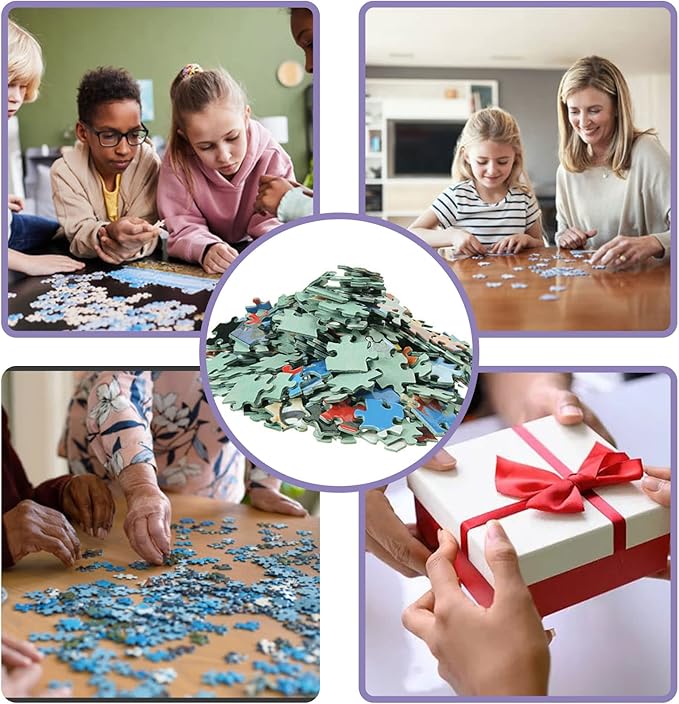 1000 Piece Puzzles Dog's Fall Trip Home Decor & Valentines Day Decorations - More Difficult Challenge Puzzles (Wooden Puzzles Includes Beautiful Gift Box) for All Adult Beginners