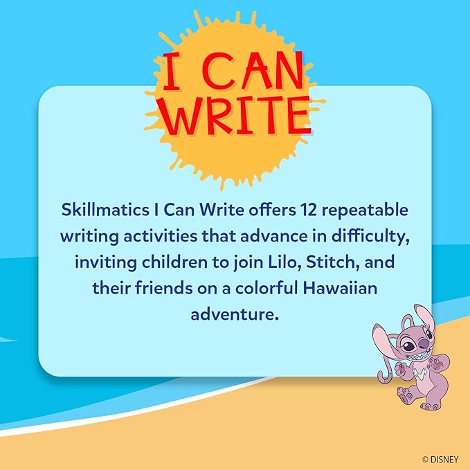 Skillmatics I Can Write Disney's Lilo & Stitch - Reusable Preschool Learning Activities, Educational Toy and Game, Back to School Supplies, Gifts for Students, Kids, Toddlers Ages 3, 4, 5, 6