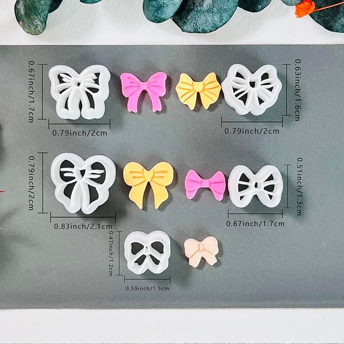 Polymer Clay Cutters Bow Set – 5PCS Cute Bow Clay Cutters for Polymer Clay Jewelry, Sweet Ribbon Clay Earring Cutters Shapes, DIY Clay Tools for Earrings, Charms and Crafts