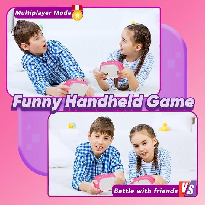 Pop Push Game Toy for Kids, Quick Fast Push Pop Puzzle Handheld Game Light up Fidget Toy 8-12, Bubble Sensory Toys Christmas Birthday Gifts for Kids Ages 3-12 (Pink)