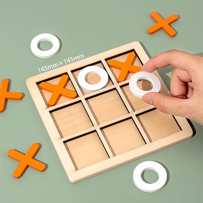 4 Pack Wooden Blocks Puzzles, Russian Blocks, Hexagon Puzzles, Tangrams Puzzles, Board Tic Tac Toe Game, Brain Teasers Toy Logic Game, Montessori STEM Educational Toys Present for Kids and Adults