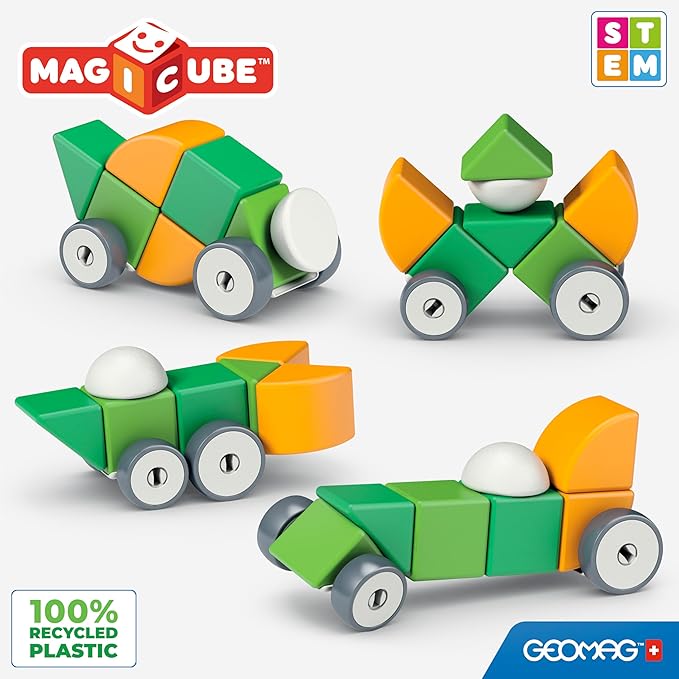 Geomag Magicube 13pcs Magnetic Blocks - Magnetic Building Blocks for Toddlers 1-3, Montessori Toys for 1+ Year Old, Autism Sensory Product, Magnets for Kids