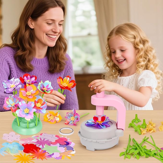 Arts and Crafts for Kids Girls Ages 4-8 6-8 8-12 Fabric Flower Bouquets Toys Creative DIY Craft Kits for Kids Toddlers Preschool Learning Activities Birthday Gifts for 4 5 6 7 8 9 10 Year Old Girls