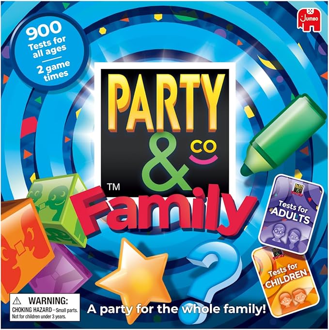 Jumbo Party & Co. Family Board Game - Fun Multi-Challenge Game for 8+ Years, Multiplayer Family Entertainment.