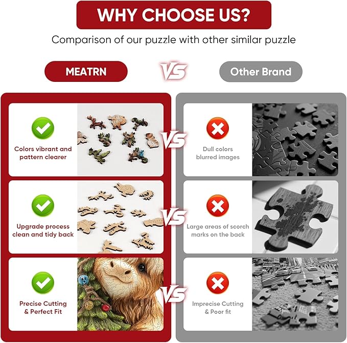 Christmas Wooden Puzzles for Kids & Adults - Tree & Fawn Holiday Jigsaw Puzzle, 498 Pcs, 16.6"×19.2", Fun Family Game for Children’s Party, Winter Gathering, and Festive Entertainment