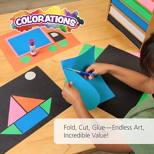 Colorations Lightweight Construction with Bonus Organizer - 1200 Sheets- 9" x 12", Assorted Colors, Bulk Arts and Crafts Supplies, Classroom Must Haves