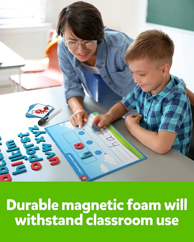 Coogam Preschool Alphabet Learning Activities, Magnetic EVA Letters Matching & Handwriting Game, Educational ABC Recognition with 6 Pattern Cards, Phonic Manipulatives Toys for Kids Age 3+