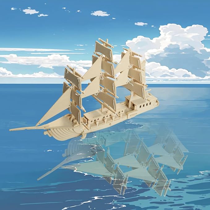 3D Puzzles for Kids, Felt Sailboat 3D Puzzle, DIY Model kit, Felt Handmade Ornaments, Sailboat 3D Puzzle