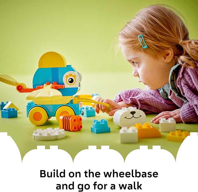 LEGO DUPLO Town 3 in 1 Animals on Wheels Building Toy - Learning Play Set for Toddler Boys & Girls, Ages 2+ - Building Blocks for Sensory Skills Practice - Gift for Christmas - 10448