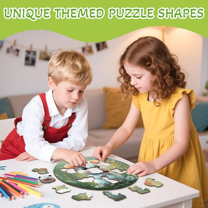 Wooden Puzzles for Kids Ages 4-6 - Woodland Mouse 50 Pieces Children Puzzles - Large Pieces Kids Puzzle with Unique Shapes - Educational Puzzles Toys for Boys and Girls (11.4 * 11.4 in)