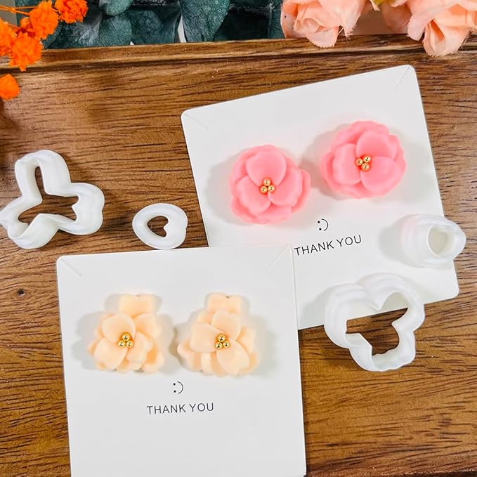 A2-3-1-Handmade Jewelry Pendant Crafting Kit,Flower Plastic Molds Set, DIY Polymer Clay Printing Tools