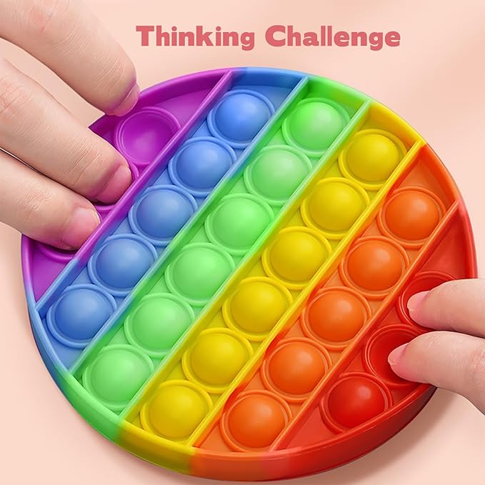 Random 4 Pcs Fidget Toys,Push Pop Fidget Sensory Toys Set,Stress Relief Gifts for Kids & Adults,Pop Bulk & Party Favors Toddler Toys for Easter Gifts,Party Supplies,Classroom Prizes