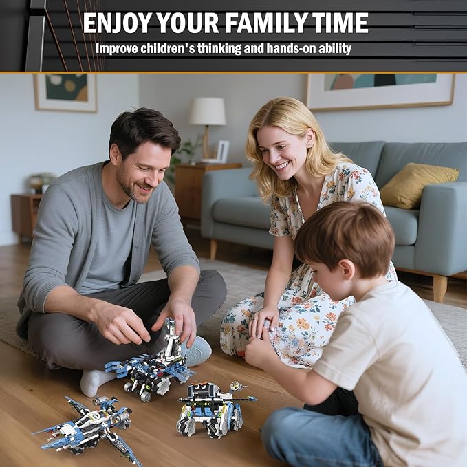 3-in-1 STEM Robot Building Kit, 856 PCS App & Remote Control Robotics Toys for Kids Age 8-12, Educational Birthday Gifts for 10-16 Years Old Boys Girls