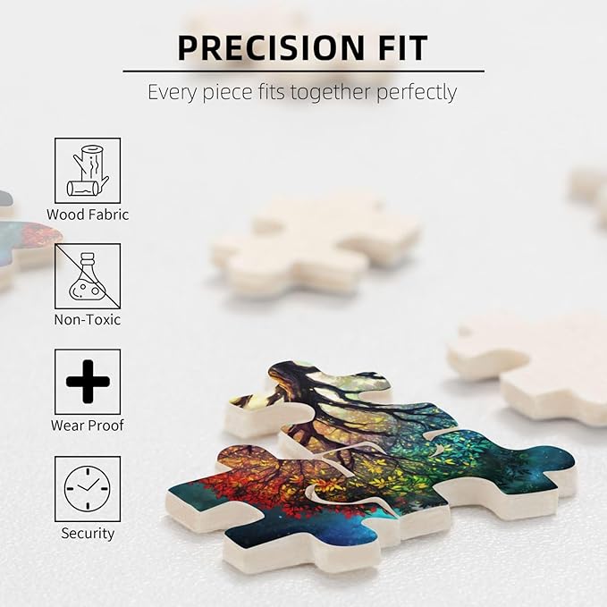 Tree of Life Puzzle 500 Piece,Colorful Tree of Life Puzzle,Colorful Starry Night Tree Jigsaw Puzzle，Beautiful Galaxy Nature Landscape Jigsaw Puzzles，for Adults Toys Gift Family Decoration