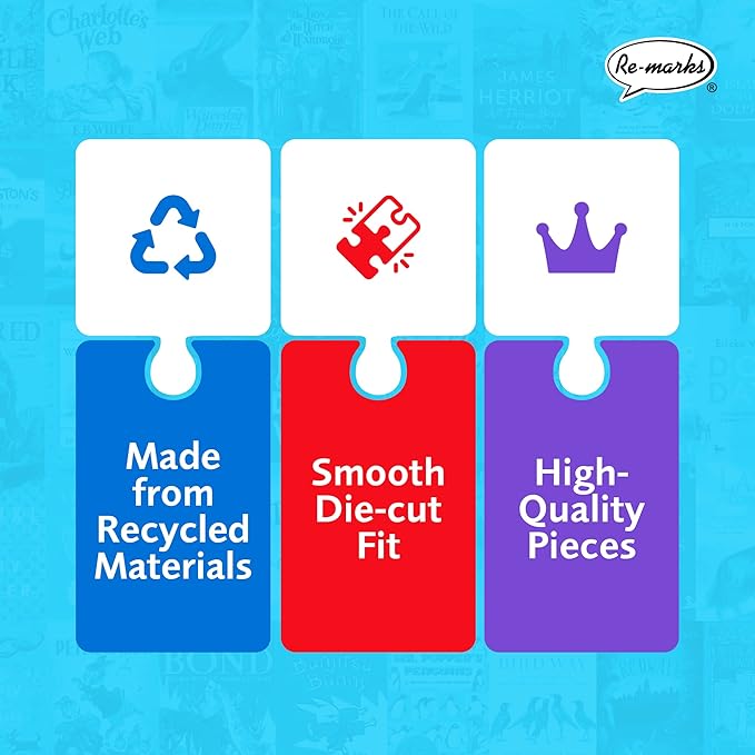 Re-marks Animal Tales Book-Cover Puzzle, 1,000-Piece Jigsaw Puzzle for All Ages