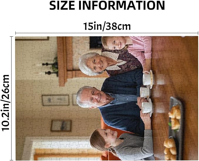 Custom Wooden Jigsaw Puzzles - 120/200/300/500/1000/1500 Piece Photo Gift Sets for Adults & Kids - Pet, Wedding, Family Memory Keepsake