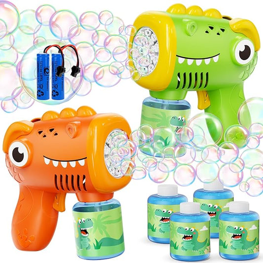 Boys Toys for 3-8 Year Old: 2 Pack Bubble Gun Machine Rechargeable, Kids Toys Birthday Gifts for 3 4 5 6 7 8 Years Old Boy Girls Toddlers Ages 3-5 Christmas Stocking Stuffers Valentines Easter Outdoor
