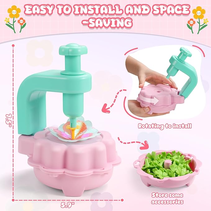 DIY Flower Craft Toys for Kids Girls Ages 4-8 6-8 8-12Birthday Gift, Fabric Flower Bouquets Toys Arts & Crafts for 4 5 6 7 8 Year Toddler Girl, Educational Activity Preschool Family Day Creative Gifts