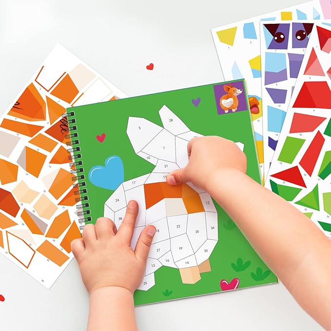 Omgouue 2PCS Valentines Day Crafts for Kids Ages 4-8 Sticker Paint Books Gift Party Create 20 Pictures Sticker Sheets are Separate