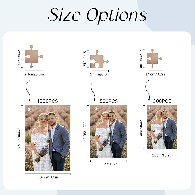 Custom Puzzles from Photos - 300/500/1000-Piece Custom Puzzle with Picture & Text - Personalized Jigsaw Puzzle for Adults & Kids - Family, Wedding, Pet, Birthday Gift