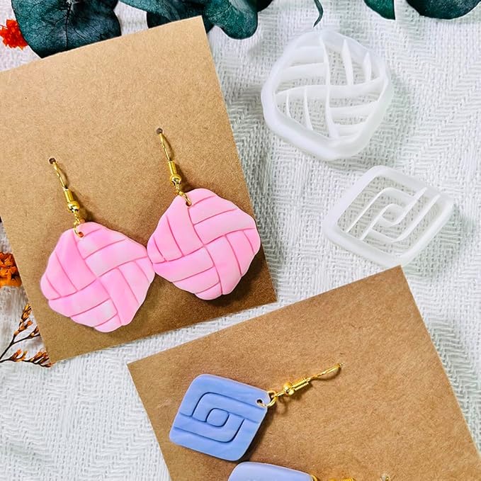 2PCS Geometric Line Polymer Clay Cutters – Modern Clay Cutters for Earrings, Tools and Molds for Polymer Clay Jewelry DIY