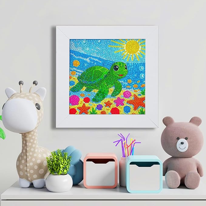 Diamond Art Kits for Kids - Crafts for Ages Girls 8-12 - Diamond Art Painting with Wooden Frame Included - Arts and Crafts for Kids Age 4-6 - GEM Art Supplies for Beginner Friendly Decor Birthday Gift