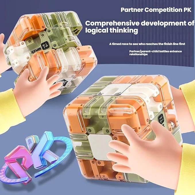 Large Labyrinth 3D Puzzles Maze Cube - Engaging Brain Teaser Toy, 3D Ball Maze, 3D Puzzle Ball Labyrinth Cube for Kids and Adults (2PCS)