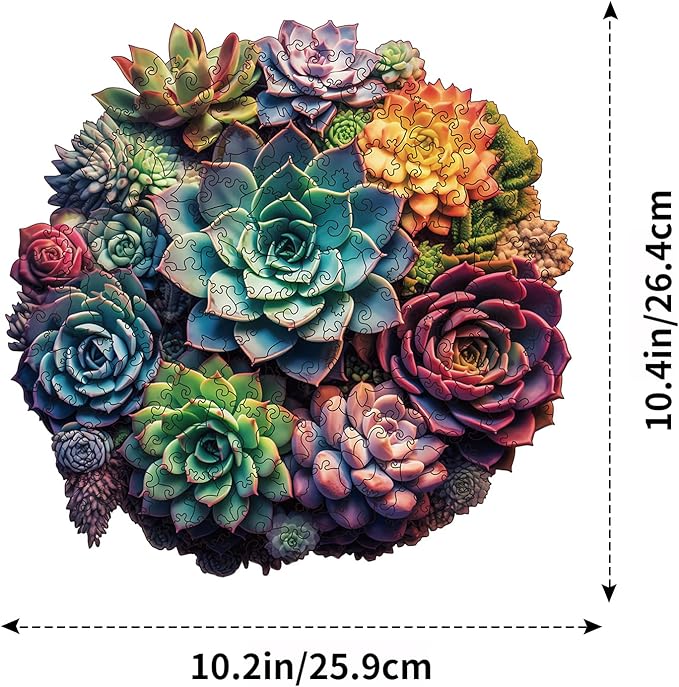 Wooden Puzzle for Adults, 200 Piece Plants Irregular Animal Shaped Wooden Jigsaw Puzzles, Unique Puzzles for Adults, Creative Gift