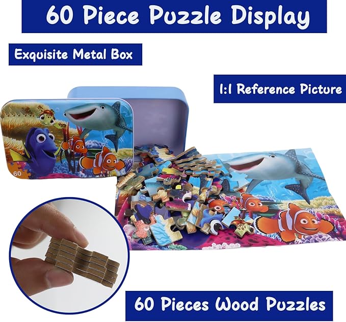 Ocean Puzzles - 60 Piece Underwater World Jigsaw Puzzles for Kids Ages 4-8 Family Game Reduced Pressure Toy Gift for Children (2614)