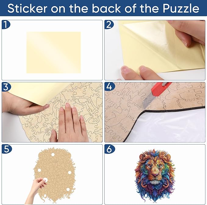 Wooden Puzzles for Adults, Lion Jigsaw Puzzles 500 Piece, Unique Shape Puzzles for Adults and Kids, Fun Challenging Puzzles Family Game Gift, Royal Size 14.6 x 19.2 Inches