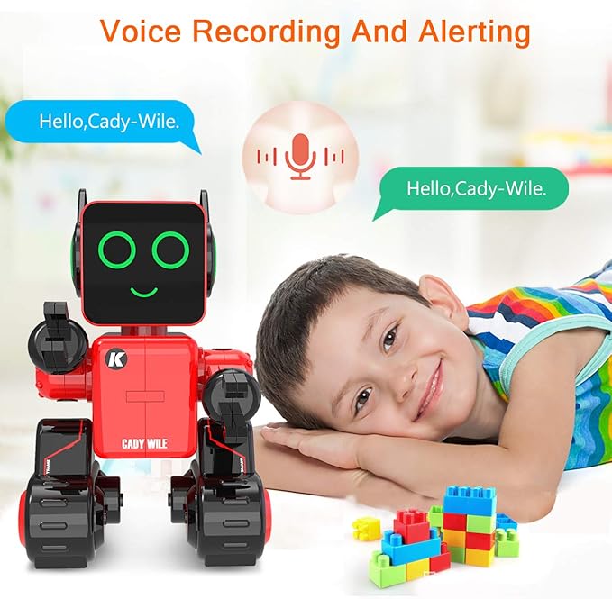 Robot Toy for Kids, Remote Control and Intelligent Programming RC Robot, Music, Dancing, Talk, Play with Kids as a Gift for Gril and Boy(Red)