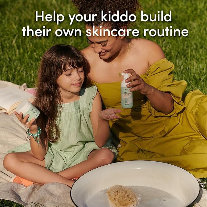 Evereden Happy Kids Skin & Lips Routine - Multi-Vitamin Face Wash & Face Cream Melon & Tinted Lip Oil Sakura Pink Set - Clean & Vegan Skin Care for Kids 3+ - Moisturizing, Nourishing, & Protective