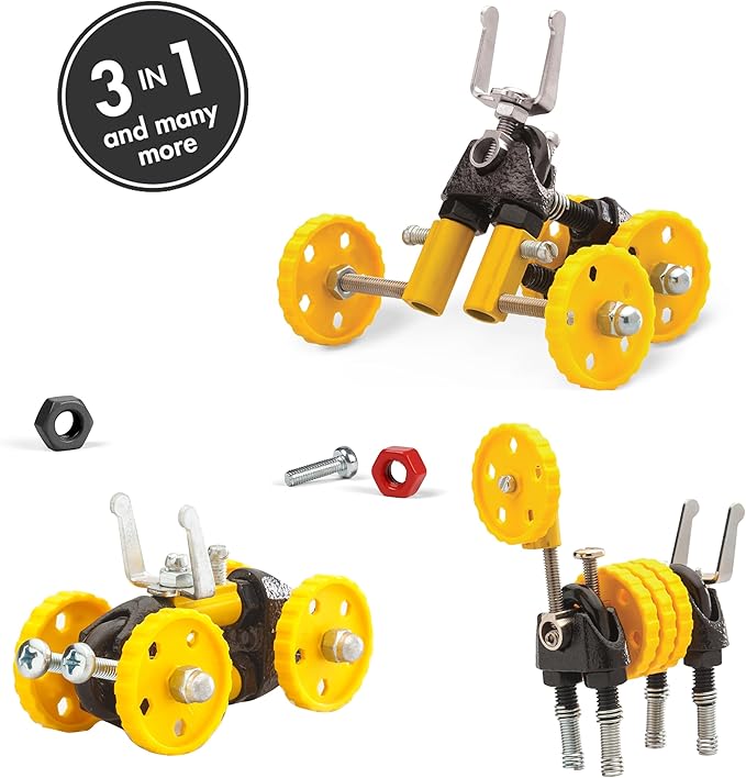 The Off Bits Building Toy - Yellow Vehicle Kit BlazeBit - Building & Construction Toy Tool Set for Kids Including Guide Book - Build-it-Yourself, Gift Ideas for Kids Boys & Girls