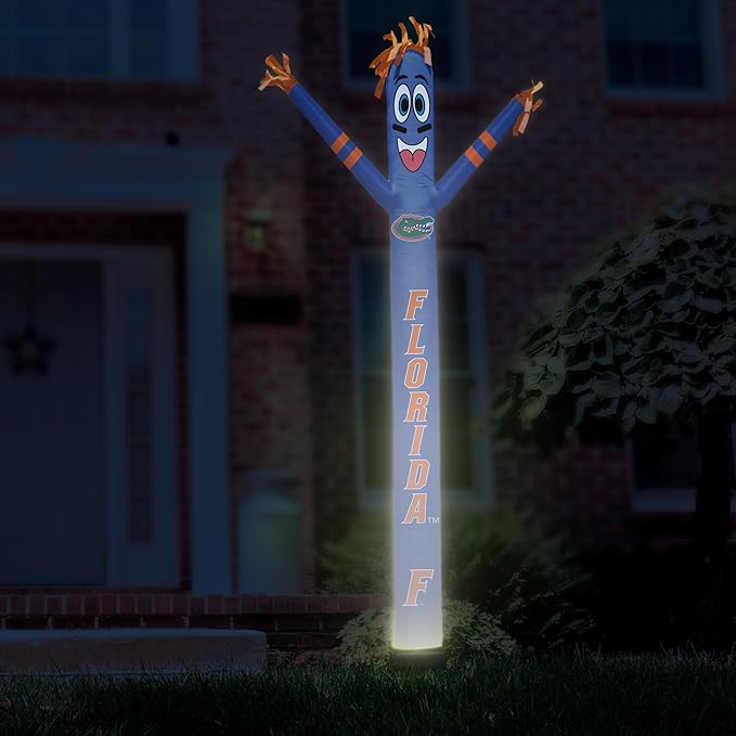 NCAA Florida Gators Football Wacky Waving Inflatable Tube Guy with LED Lights & Built-in Blower - 6" x 36" x 96" Inflatable Tube Man Crazy Sports Fan Outdoor Party Decoration