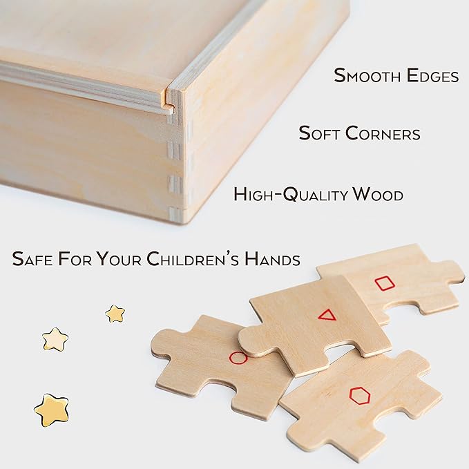 4-in-1 Princess Jigsaw Puzzles for Kids, Wood Puzzles for Kids Ages 3-5 48 Piece Wooden Puzzles for Toddlers 3-5, Wooden Puzzles for Toddlers, Essential Skills Gift for Girls Princesses