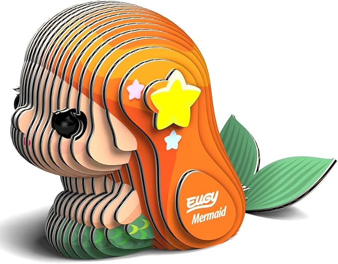 Eugy Mermaid 3D Puzzle, 25 Piece Eco-Friendly Educational Toy Puzzles for Boys, Girls & Kids Ages 6+