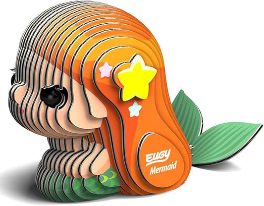 Eugy Mermaid 3D Puzzle, 25 Piece Eco-Friendly Educational Toy Puzzles for Boys, Girls & Kids Ages 6+