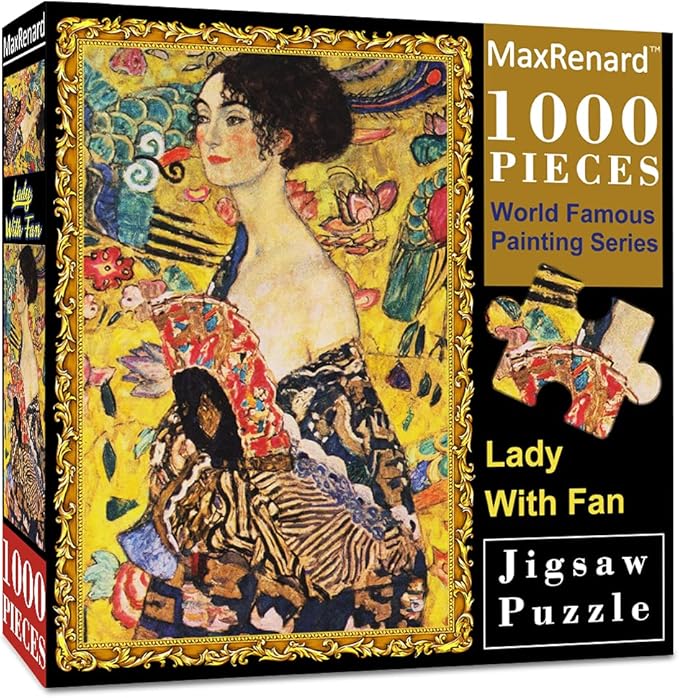 MaxRenard Game Jigsaw Puzzle 1000 Pieces and Up Fine Art Collection Toy Klimt Lady with Fan