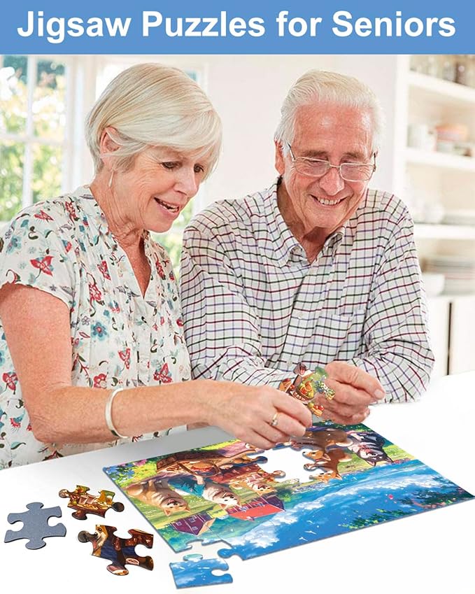 6 Pack 36 Large Piece Jigsaw Puzzles for Seniors Alzheimer Product for Elderly Dementia Activities Memory Game for Patients in Nursing Home with Storage Box