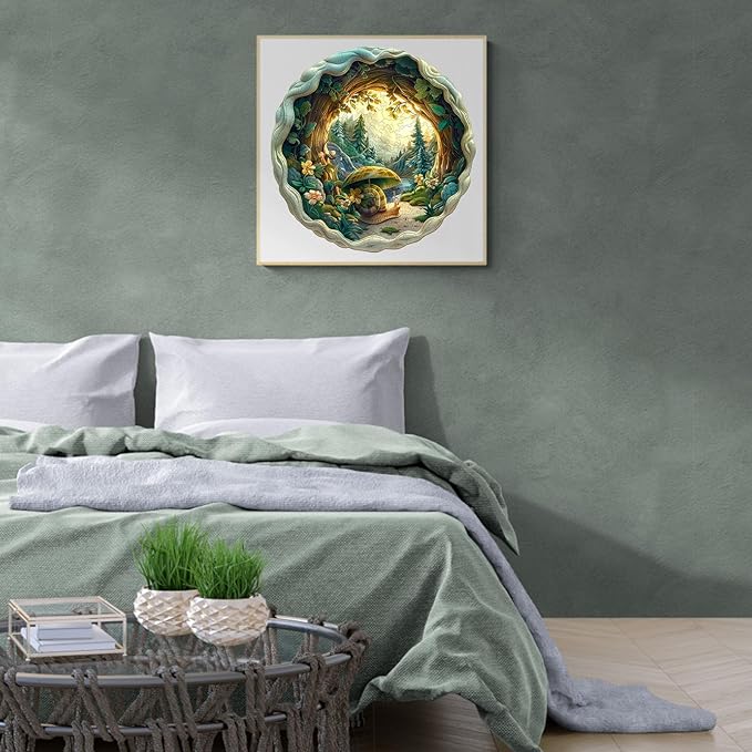 Wooden Puzzle for Adults-200PCS 3D Visual Effect Snail Unique Shape Advanced Wooden Jigsaw Puzzle for Adult, Challenge Wood Puzzle Jigsaw Home Decoration (M-11.4 * 11.4in-200pcs)