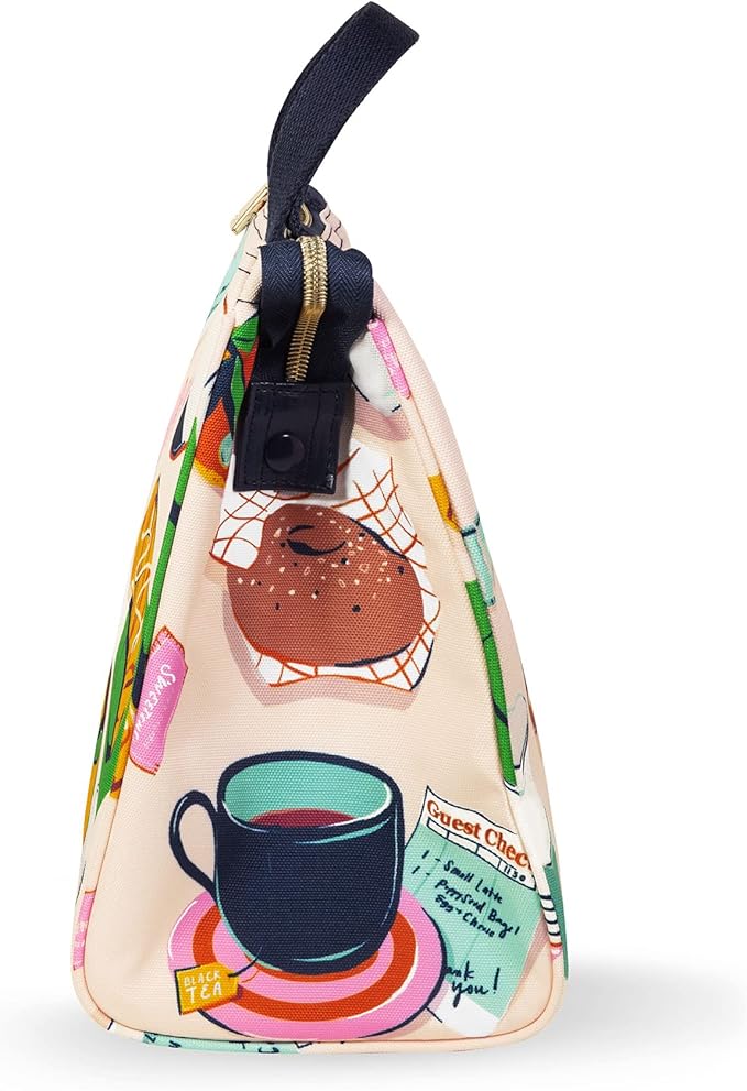 Kate Spade New York Cute Lunch Bag for Women, Large Capacity Lunch Tote, Adult Lunch Box with Silver Thermal Insulated Interior Lining and Storage Pocket, Rise and Shine