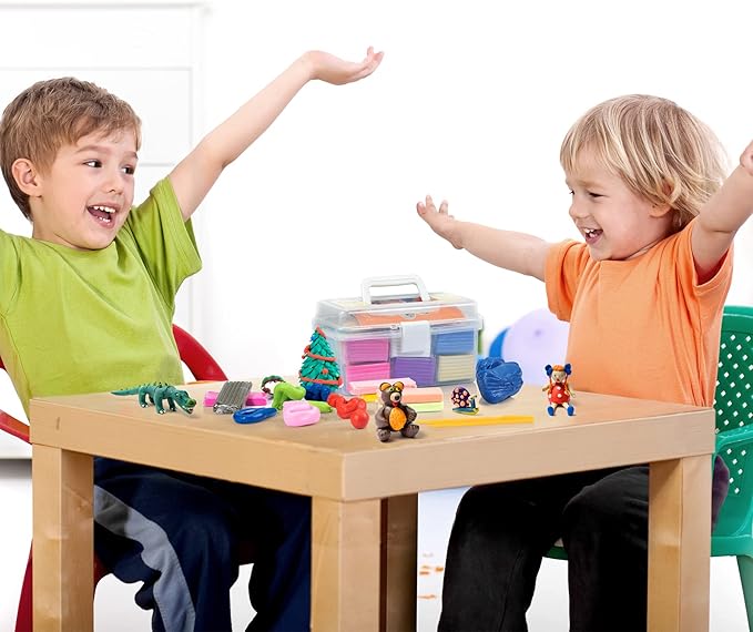 Aestd-ST Polymer Clay 60 Colors, Modeling Clays for Kids DIY Starter Kits, Oven Baked Model Clay, Non-Sticky,with Sculpting Tools, Holiday Gift for Children and Artists.