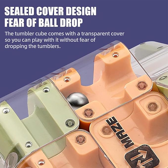 Large Labyrinth 3D Puzzle Maze Cube - Engaging Brain Teaser Toy, 3D Puzzle Maze Cube, Mazes Ball Puzzles for Logical Thinking(Mixed,1set)