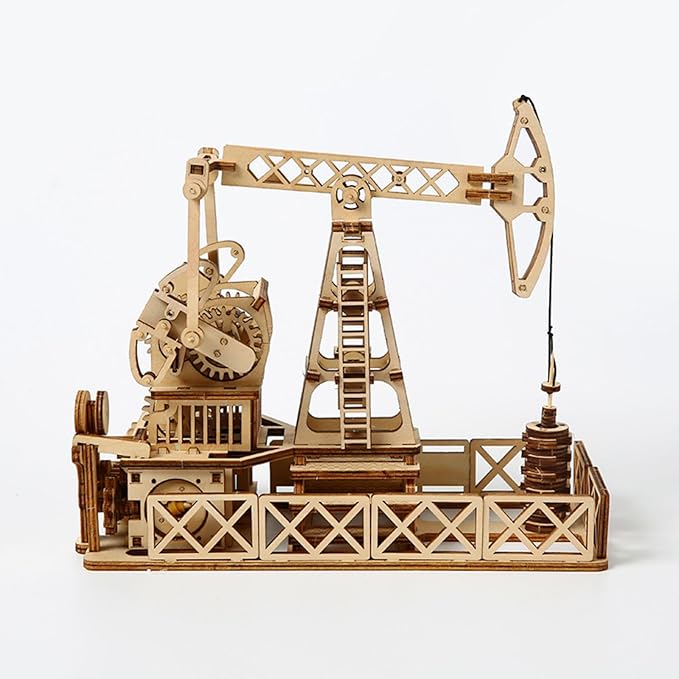 3D Wooden Puzzles Oilfield Oil Pump Model Kits, Brainteaser and Puzzle for Christmas/Birthday,Gifts for Adults and Teens to Build Combination