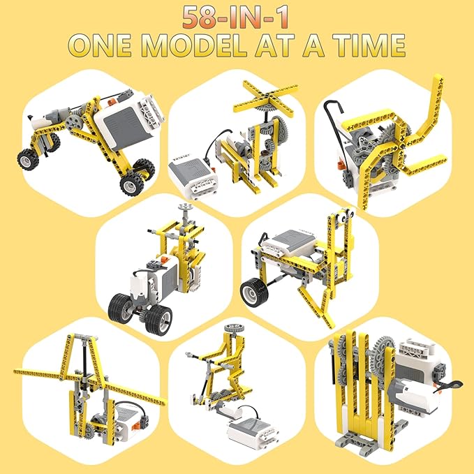 420pcs Building Block Kit, 58 in 1 STEM Building Toys Compatible with Technic Electric Power Motor for Kids Age 6+, DIY Erector Set for Boys Girls, Educational Building Suit Creative Games